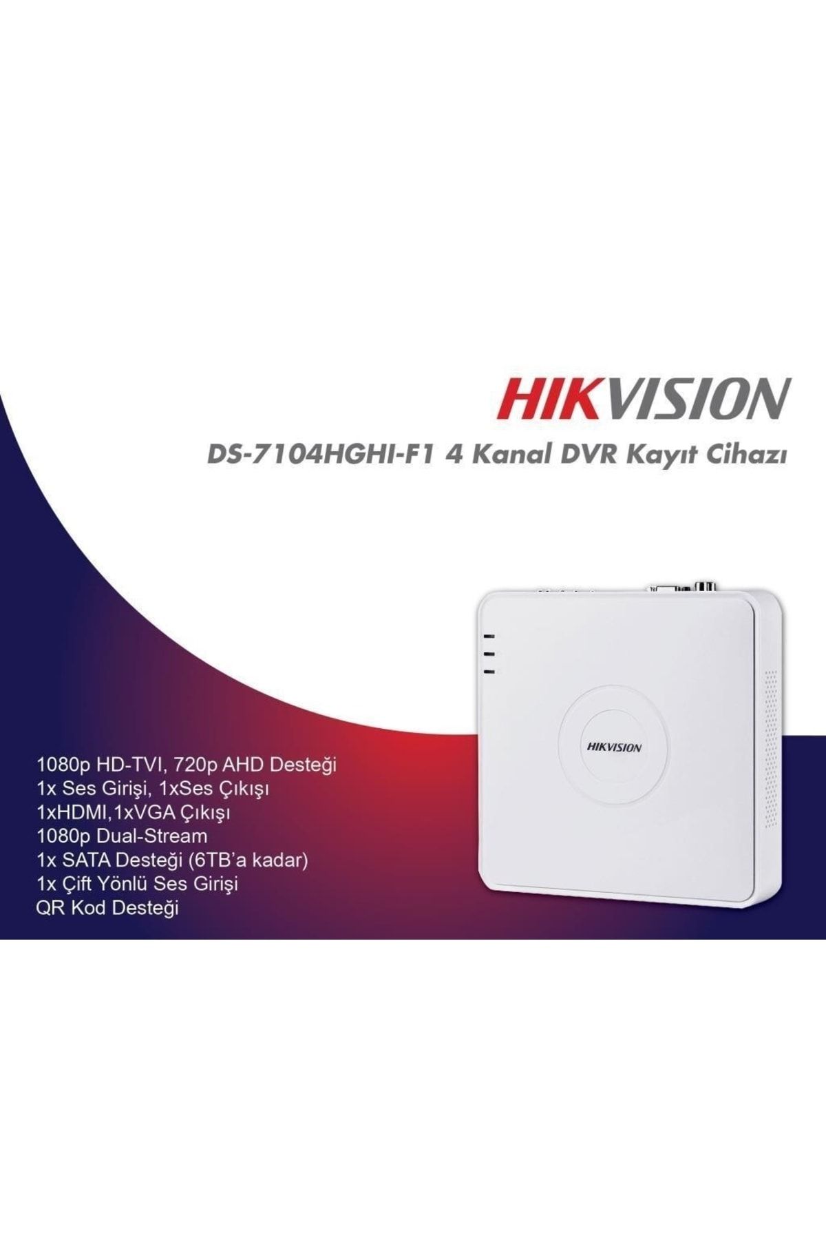 resimler/genel/Hikvision DS-7104HGHI-K1 4 Kanal DVR Kayıt Cihazı