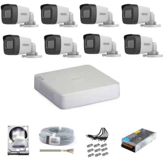 Hikvision 8 Kameralı Güvenlik Kamera Hazır Set